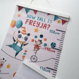 Personalised Height/ Growth Chart - Circus Fun Beautiful Nursery & Bedroom Wall Decor Printed On A Luxury Fabric Ideal Keepsake - thumbnail 2