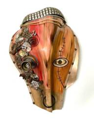 Handmade Palm Frond Steampunk Warrior Mask - thumbnail 2