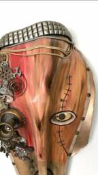 Handmade Palm Frond Steampunk Warrior Mask - thumbnail 3