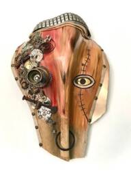Handmade Palm Frond Steampunk Warrior Mask - thumbnail 1