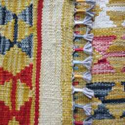 Multicolour Runner Rug, Handmade Artisan Afghan Turkish Scandinavian Navajo Bohemian Flatweave Wool Kilim Rug 205x64 cm - thumbnail 3