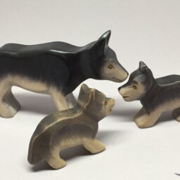 Toy Wolf Baby Wooden Grey Black Size 5, 0 X 3, 0 1, 7 cm - Bxhxs Approx. 11, 5 Gr - thumbnail 4