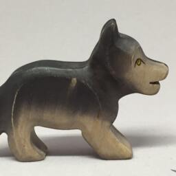 Toy Wolf Baby Wooden Grey Black Size 5, 0 X 3, 0 1, 7 cm - Bxhxs Approx. 11, 5 Gr - thumbnail 2
