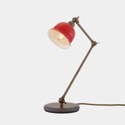 Nico Vintage Brass Table Lamp With Colored Shade 7.75
