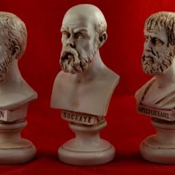 Marble Cast Bust Set Socrates, Plato, Aristotle - Greek Philosophers - thumbnail 2