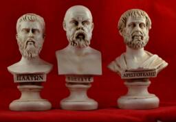 Marble Cast Bust Set Socrates, Plato, Aristotle - Greek Philosophers - thumbnail 1