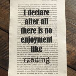 Pride & Prejudice Upcycled Book Quote Art I Declare After All There Is No Enjoyment Like Reading - thumbnail 2
