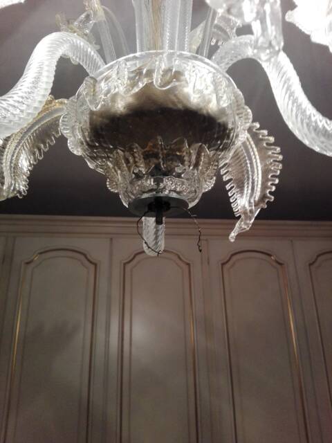 Final With Bow, Bottom Spare Parts For Chandeliers Like Venini , Transparent