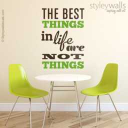 The Best Things in Life Are Not Quote Wall Decal, Vinyl Lettering, Decal For Office Decor, Inspirational Lettering - thumbnail 2