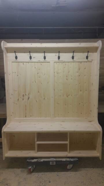 5Ft Wide Coat Rack, Boot Room, Hallway Bench, Monks Bench, Shoe Storage, Any Size Made. Delivery Cost Shown On The 2nd Photo - image 1