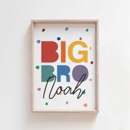 2 Brother Prints, Rainbow Wall Art, Lil Bro Print, Big Sibling Boys Nursery Bedroom Playroom Prints - thumbnail 2
