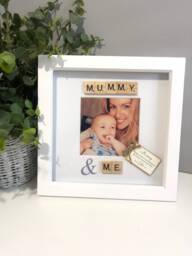 Personalised Mummy, Daddy, Nana, Grandad, Aunty, Uncle & Me - Scrabble Gift Frame Photo Home Decor Family Gift Any Wording - thumbnail 1