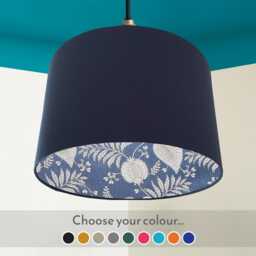 Navy Blue Floral Lampshade Botanical Ceiling Or Table Lamp - thumbnail 1