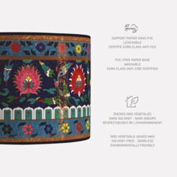 Lampshade, Lampshade Retro, Vintage, Handmade, Table Lamp, Paper, Vintage Flowers - thumbnail 2