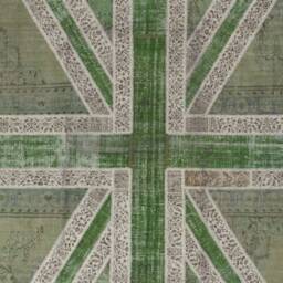 Green Union Jack Rug Patchwork British Flag Design - thumbnail 4