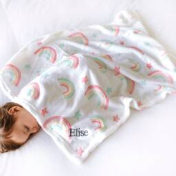 Personalised Soft Rainbow Baby Blanket - thumbnail 3