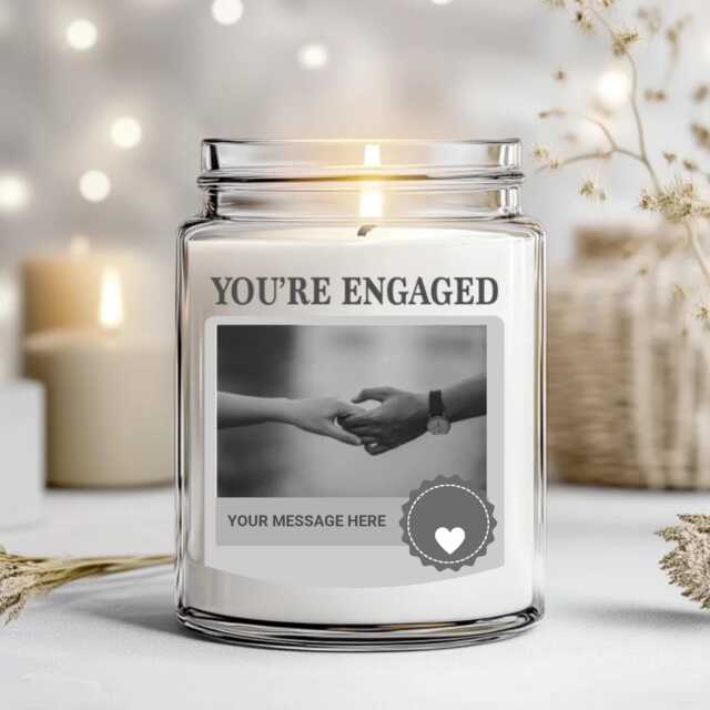 You're Engaged Candle Label L Printable Sticker Merry Christmas Labels Large Gift