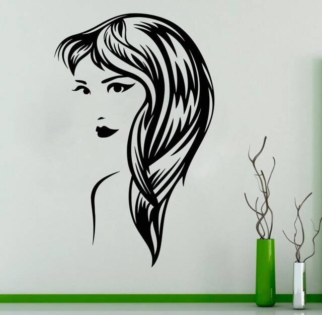 Woman Face Vinyl Wall Decal Beauty Salon Decor T96 - image 1