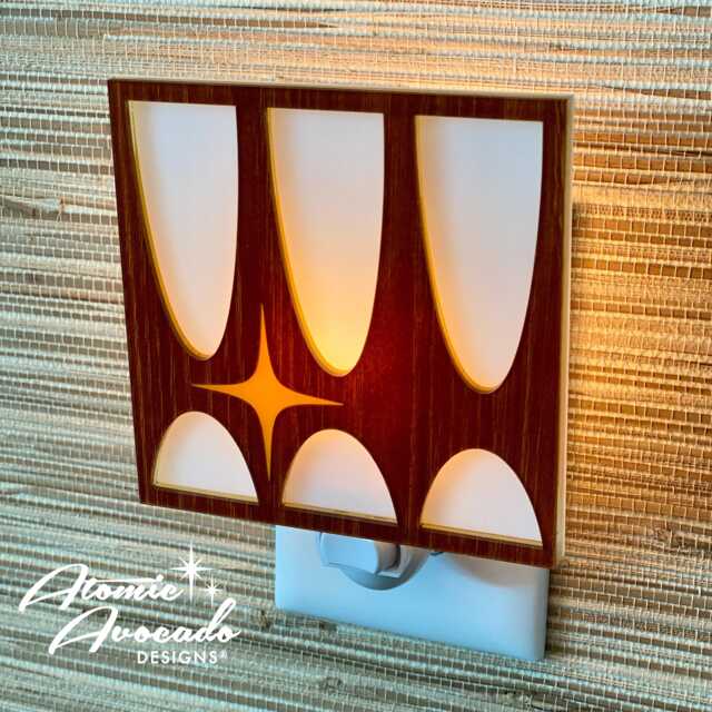Mid Century Modern Night Light - Broyhill Brasilia Style Retro Decor Atomic Avocado Designs?? - image 1