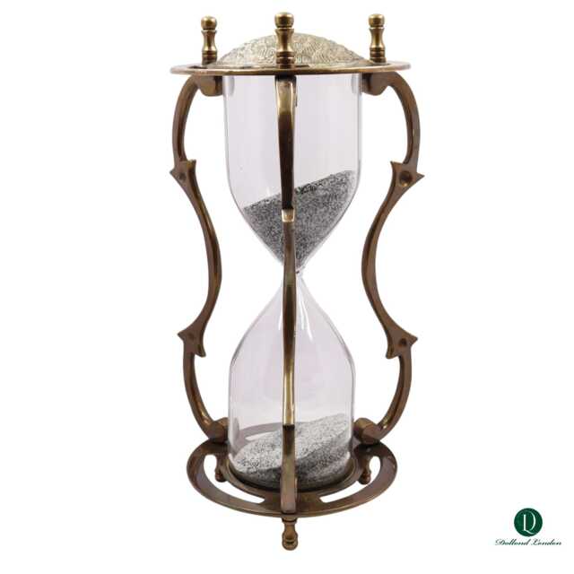 Personalised Brass Sand Timer - Vintage Style 10 Minute Clock - image 1