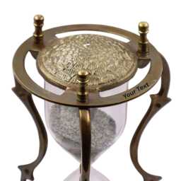 Personalised Brass Sand Timer - Vintage Style 10 Minute Clock - thumbnail 3