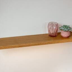 Wall Shelf #2 Made Of Solid Oak With Lighting L120 - thumbnail 3