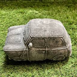 Concrete Classic Mini Car Union Jack Sculpture Garden Lawn Ornament Frost Protected - thumbnail 3