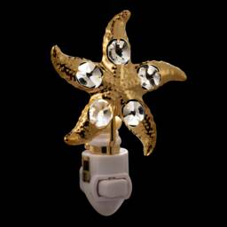 24K Gold Plated Starfish Handcrafted Luxury Night Light Decorated Swarovski Crystals Bedroom Bathroom Kids Room Kitchen Gift Premium Decor - thumbnail 2