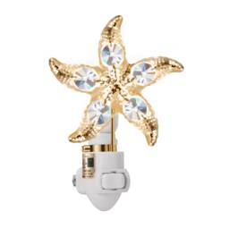 24K Gold Plated Starfish Handcrafted Luxury Night Light Decorated Swarovski Crystals Bedroom Bathroom Kids Room Kitchen Gift Premium Decor