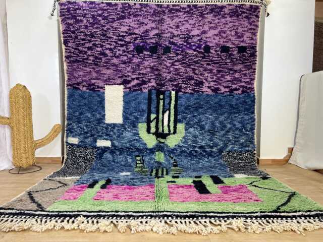Amazing Moroccan Rug 6.7x9.5 Ft - Rugs For Living Room Colorful Handmade Wool Area Rugs Bedroom Berber - image 1