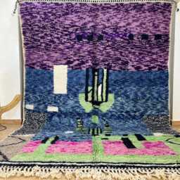 Amazing Moroccan Rug 6.7x9.5 Ft - Rugs For Living Room Colorful Handmade Wool Area Rugs Bedroom Berber - thumbnail 4