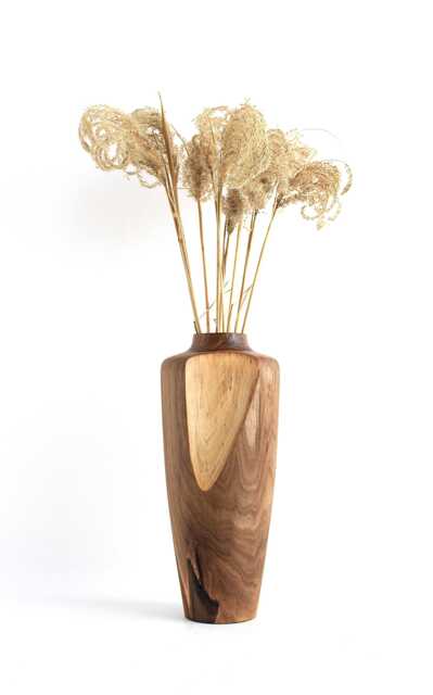 Handmade Walnut Wood Vase Minimalist Scandinavian Decor - image 1