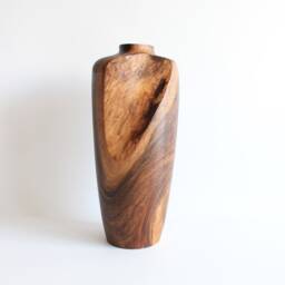 Handmade Walnut Wood Vase Minimalist Scandinavian Decor - thumbnail 3