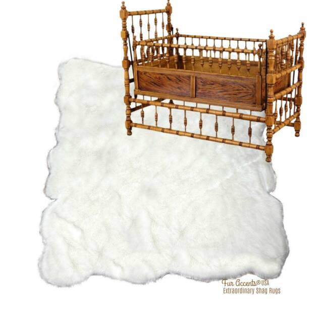 Handmade Faux Sheepskin Rug - Shaggy Pelt Design, Usa Made - image 1