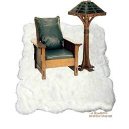 Handmade Faux Sheepskin Rug - Shaggy Pelt Design, Usa Made - thumbnail 3