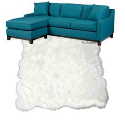 Handmade Faux Sheepskin Rug - Shaggy Pelt Design, Usa Made - thumbnail 2