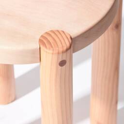 Ruby Red Wood Side Table Handmade Scandinavian Plant Stand - thumbnail 2