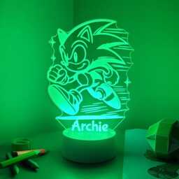 Personalised Sonic The Hedgehog Led Night Light Remote Controlled, Multicolour Lamp - thumbnail 2