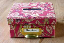 William Morris Receipt Box Bramble Russet Design, Handmade in England - thumbnail 1