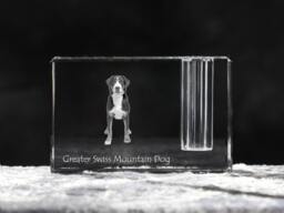 Greater Swiss Mountain Dog , Crystal Pen Holder With Dog, Souvenir, Decoration, Limited Edition, Collection - thumbnail 1