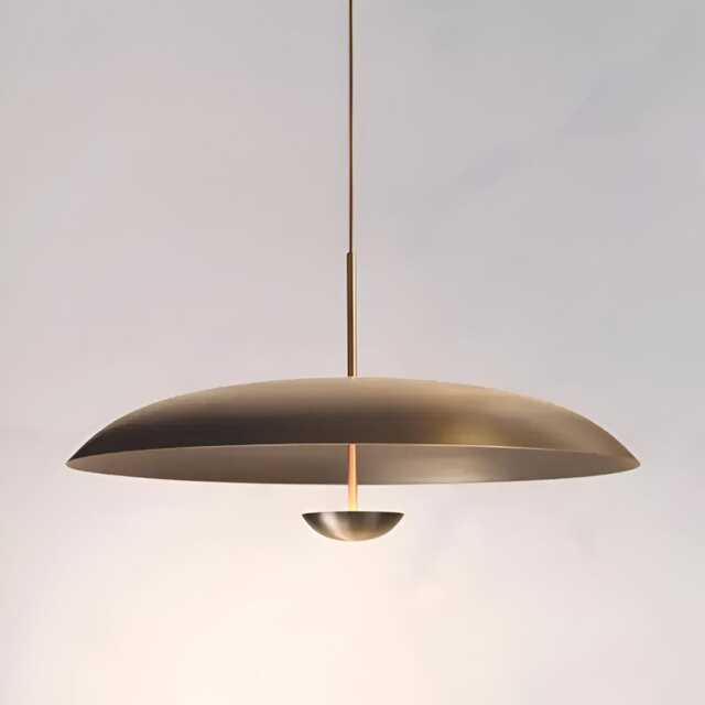 Mid Century Modern Brass Chandelier- Italian Chandelier Antique Patina- Sputnik Kalmar Lighting Fixture - image 1