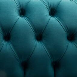 British Handmade 3 Seater Teal Blue Velvet Chesterfield Sofa - Split Design - thumbnail 3