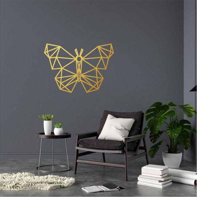 Geometric Butterfly Wall Art, Minimalist, Modern, Abstract, Decal, Mural, Transfer, Boho -G008, 5 Sizes, 36 Colour Options - image 1