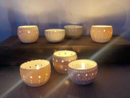 White Porcelain Candle Holder, Unique Piece