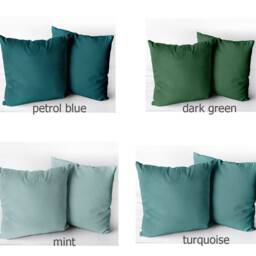 Green Cotton Pillow Cover Handmade Home Decor, Christmas Decor - thumbnail 2