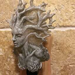 Dryad Nightlight, Hand Painted Resin Sculpture - Medieval Gothic Night Light Tree Spirit Lighting For Fantasy Home Decor - thumbnail 3
