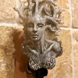 Dryad Nightlight, Hand Painted Resin Sculpture - Medieval Gothic Night Light Tree Spirit Lighting For Fantasy Home Decor - thumbnail 2
