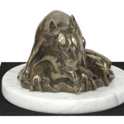 Bull Terrier, Dog White Marble Base Statue, Limited Edition, Artdog. Made Of Cold Cast Bronze. Perfect Gift. Limited Edition - thumbnail 2