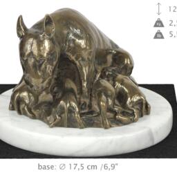Bull Terrier, Dog White Marble Base Statue, Limited Edition, Artdog. Made Of Cold Cast Bronze. Perfect Gift. Limited Edition - thumbnail 4