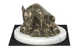 Bull Terrier, Dog White Marble Base Statue, Limited Edition, Artdog. Made Of Cold Cast Bronze. Perfect Gift. Limited Edition - thumbnail 1